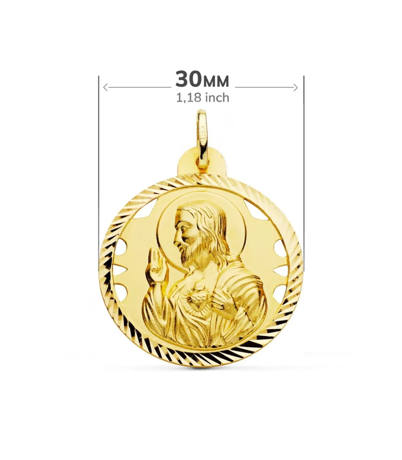 Escapulario V. Carmen Y C. Jesus Oro 18K 30 Mm Calado<Alda Joyeros Cheap