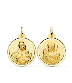 Escapulario V. Carmen Y C. Jesus Oro 18K 24 Mm Bisel<Alda Joyeros Best