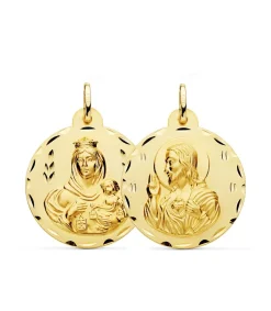 Escapulario V. Carmen Y C. Jesus Oro 18K 28 Mm Tallado<Alda Joyeros Fashion