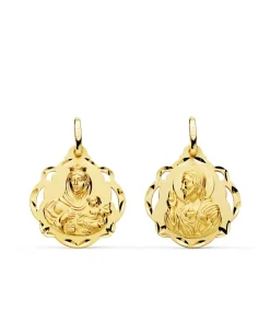 Escapulario V. Carmen Y C. Jesus Oro 18 K 20 Mm Pandereta<Alda Joyeros Store