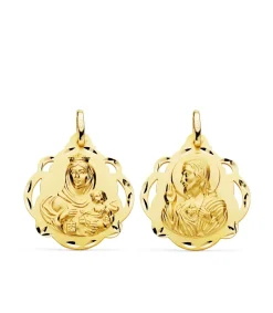 Escapulario V. Carmen Y C. Jesus Oro 18 K 24 Mm Pandereta<Alda Joyeros Discount