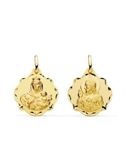 Escapulario V. Del Carmen Y Corazon De Jesus Oro 18K 20Mm<Alda Joyeros Online