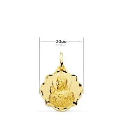 Escapulario V. Del Carmen Y Corazon De Jesus Oro 18K 20Mm<Alda Joyeros Online