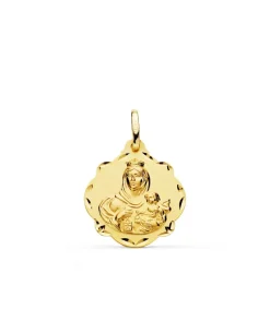Escapulario V. Del Carmen Y Corazon De Jesus Oro 18K 20Mm<Alda Joyeros Online