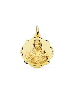 Escapulario V. Del Carmen Y Corazon De Jesus Oro 18K 24Mm<Alda Joyeros Clearance