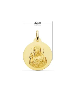 Escapulario V. Del Carmen Y C. Jesus Oro 18K 22 Mm<Alda Joyeros Fashion