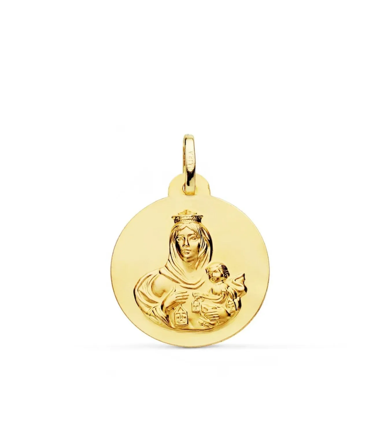 Escapulario V. Del Carmen Y C. Jesus Oro 18K 22 Mm<Alda Joyeros Fashion