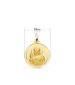 Escapulario V. Desamparados Y C. Jesus 18K 18Mm Bisel<Alda Joyeros Store