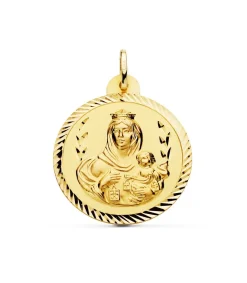 Escapulario Virgen Carmen Y Corazon Jesus Medalla Oro 18K Helice 30 Mm<Alda Joyeros New