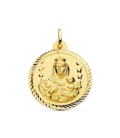 Escapulario Virgen Carmen Y Corazon Jesus Medalla Oro 18K Helice 28 Mm<Alda Joyeros Store
