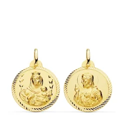 Escapulario Virgen Carmen Y Corazon Jesus Medalla Oro 18K Helice 22 Mm<Alda Joyeros Sale
