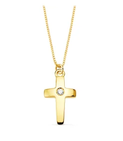 Gargantilla Cruz Diamante 0.015 Qt. Oro 18K<Alda Joyeros Cheap