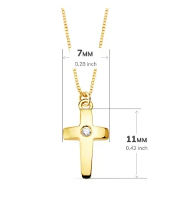 Gargantilla Cruz Diamante 0.015 Qt. Oro 18K<Alda Joyeros Cheap