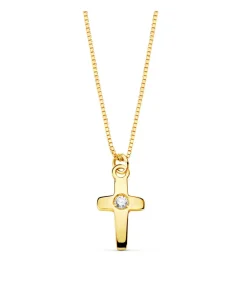 Gargantilla Cruz Diamante 0.015 Qtes. Oa 18K<Alda Joyeros Discount