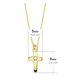 Gargantilla Cruz Diamante 0.015 Qtes. Oa 18K<Alda Joyeros Discount
