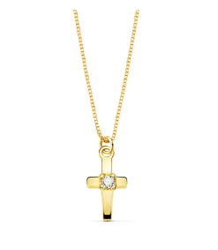 Gargantilla Cruz Oa 18K Diamante 0.015 Qtes.<Alda Joyeros Fashion