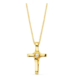 Gargantilla Cruz Oa 18K Diamante 0.010 Qtes.<Alda Joyeros Discount