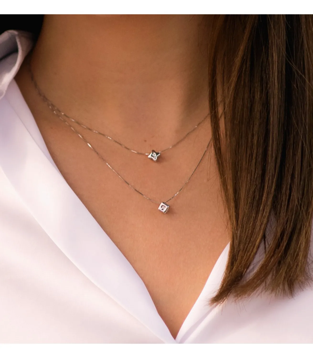 Gargantilla Estrella Diamantes 0.015 Qtes. Ob 18K<Alda Joyeros Shop
