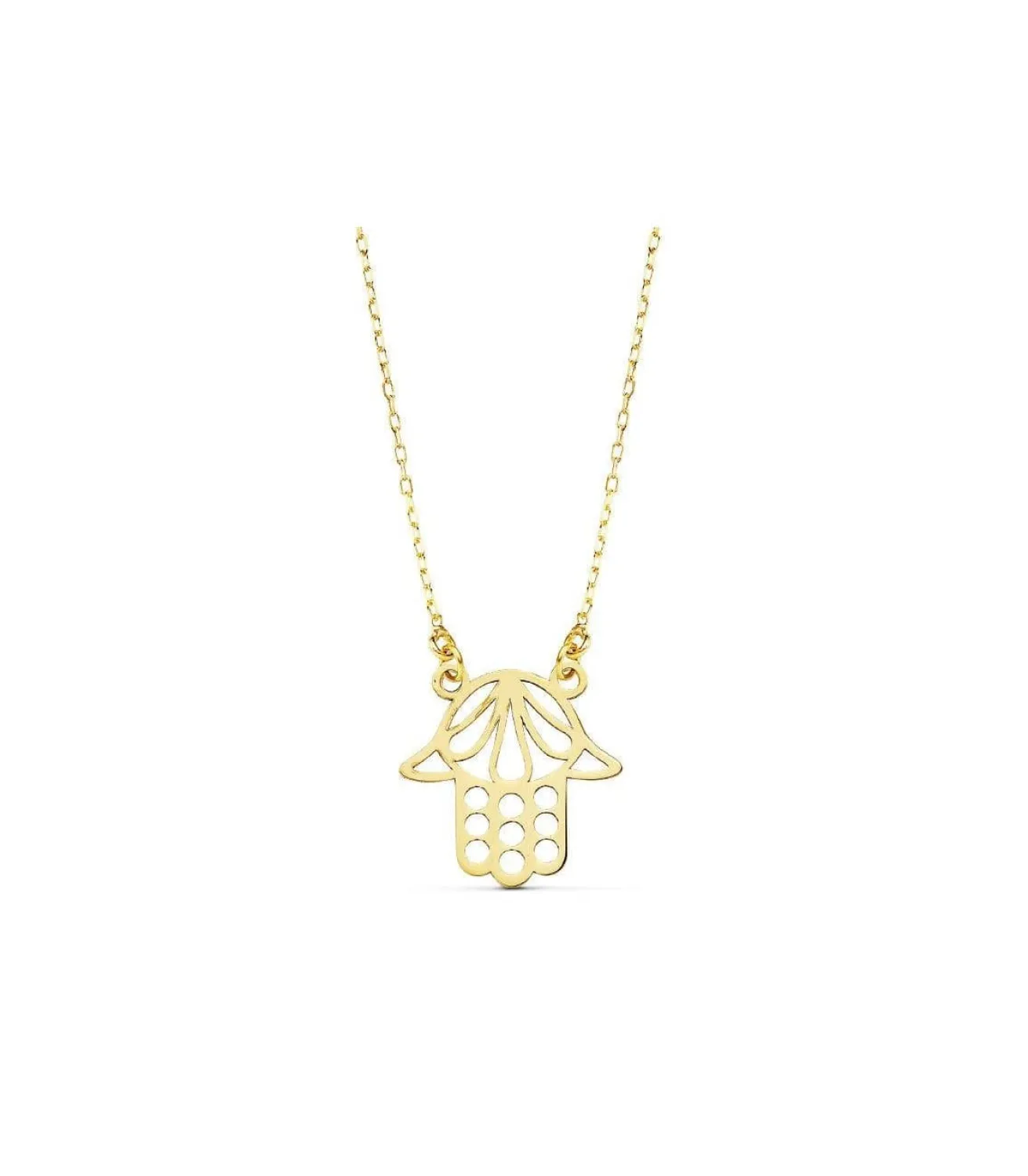 Gargantilla Hamsa Mano De Fatima Amulette 18 K<Alda Joyeros Clearance