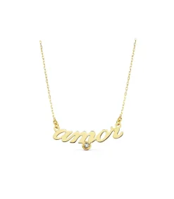 Gargantilla Mujer Oro Amarillo 18K Frase "Amor"<Alda Joyeros Discount
