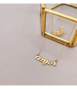 Gargantilla Mujer Oro Amarillo 18K Frase "Amor"<Alda Joyeros Discount