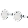 Gemelos Alexandre Oro Blanco 18K Nacar<Alda Joyeros Best Sale