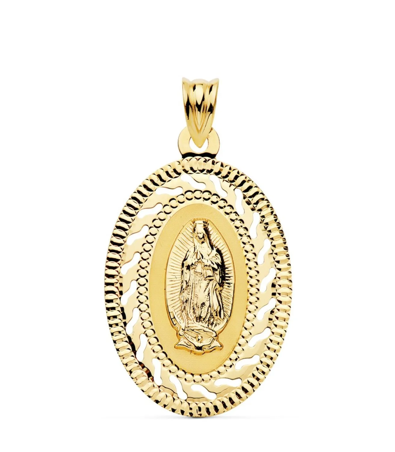 Guadalupe Mexico Oro 18 K Cerco Oval 34 Mm<Alda Joyeros Clearance