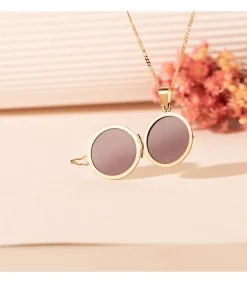 Guardapelo Portafotos Charm Redondo Labrado Oro 18 K 21 Mm<Alda Joyeros Discount