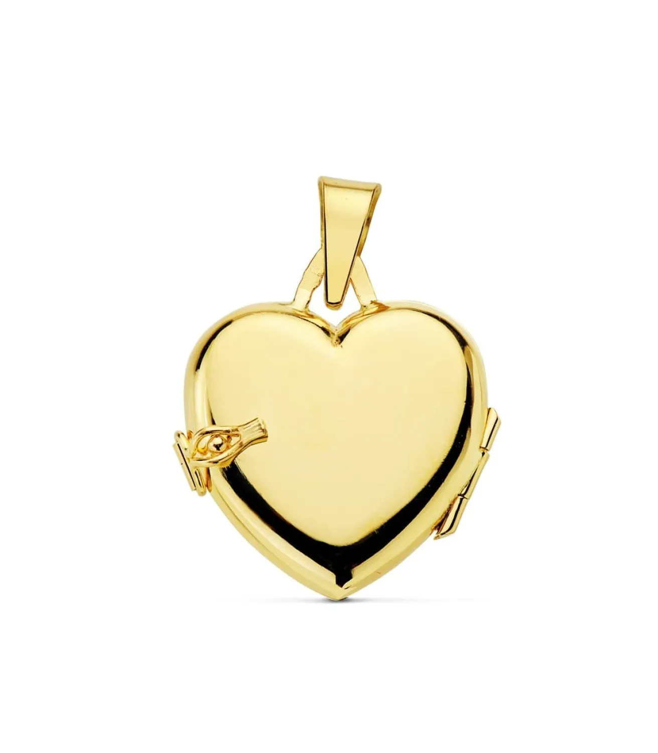 Guardapelo Portafotos Corazon Liso Oro 18 K 21 Mm<Alda Joyeros Store