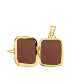 Guardapelo Portafotos Cuadrado Liso Oro 18 K 21 Mm<Alda Joyeros Fashion