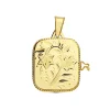Guardapelo Portafotos Cuadrado Labrado Oro 18 K 21 Mm<Alda Joyeros Cheap