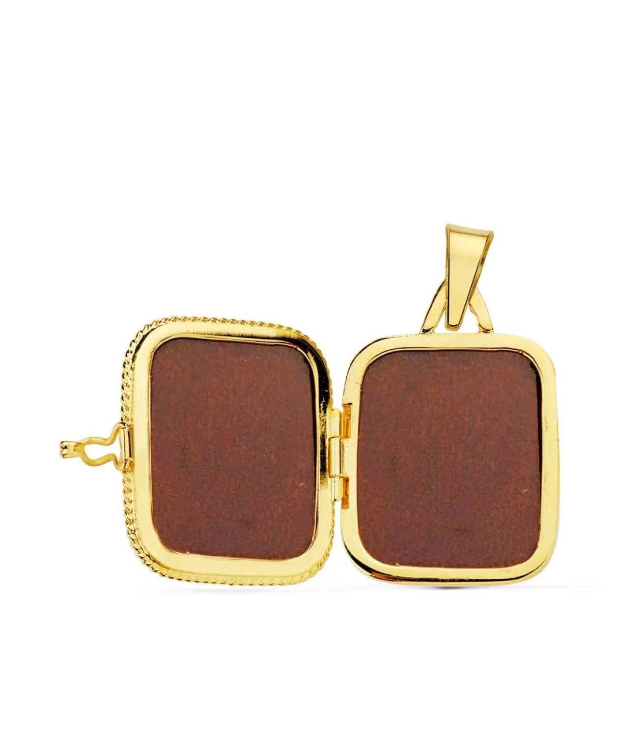 Guardapelo Portafotos Cuadrado Labrado Oro 18 K 21 Mm<Alda Joyeros Cheap