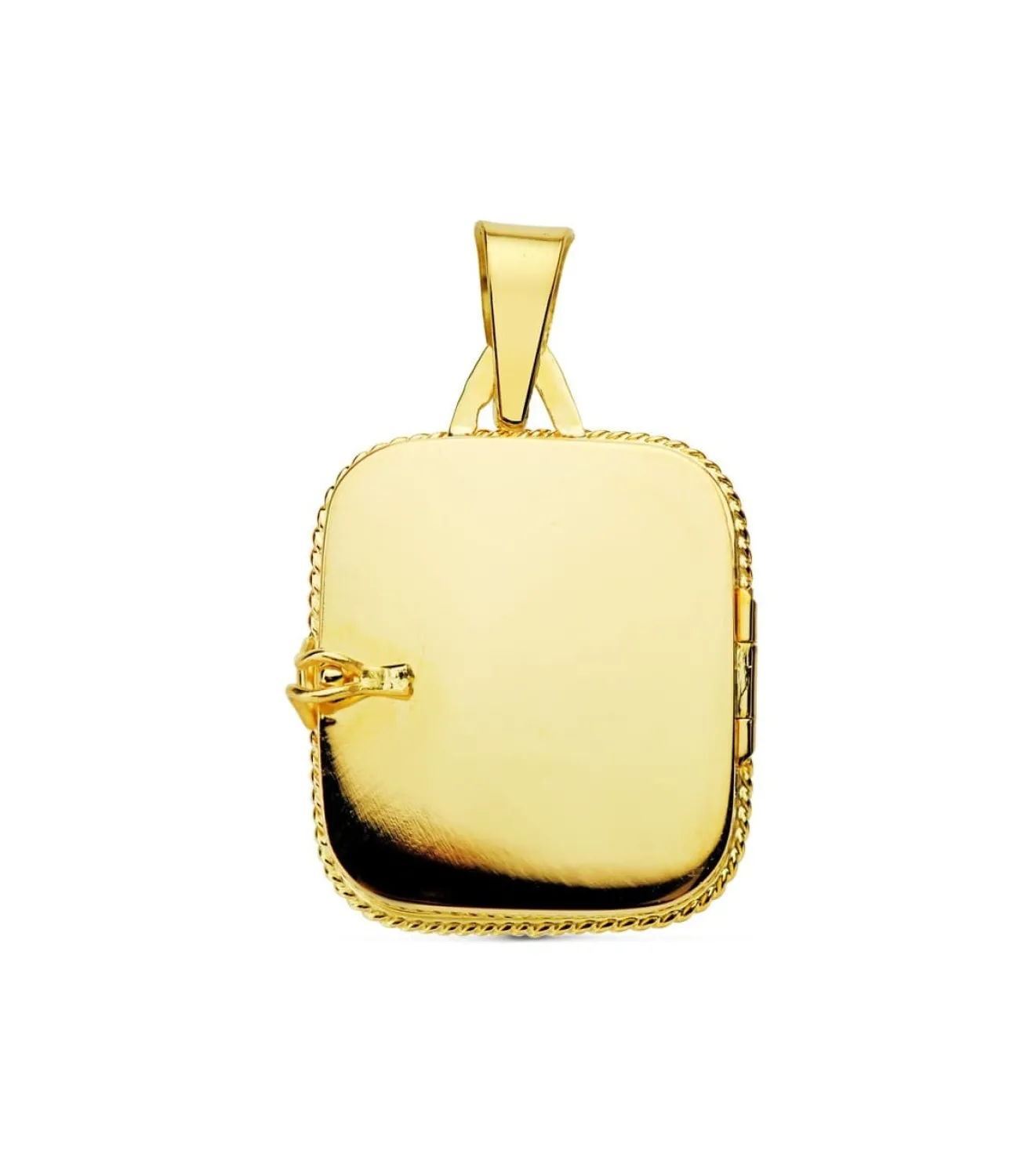 Guardapelo Portafotos Cuadrado Labrado Oro 18 K 21 Mm<Alda Joyeros Cheap