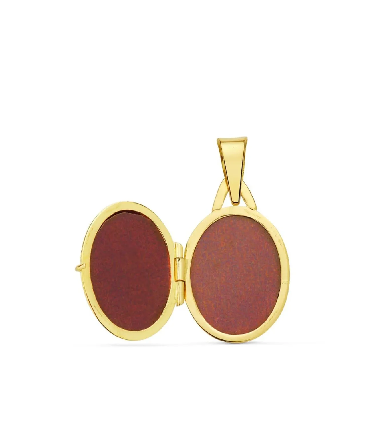 Guardapelo Portafotos Oval Liso Oro Amarillo 18K 18 Mm<Alda Joyeros Best Sale