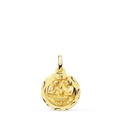 Medalla Bautismo Cristiano Oro 18K 16Mm<Alda Joyeros Shop