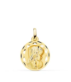 Medalla Calada 18K Virgen Niña Tallada 18Mm<Alda Joyeros Best Sale