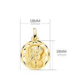 Medalla Calada 18K Virgen Niña Tallada 18Mm<Alda Joyeros Best Sale