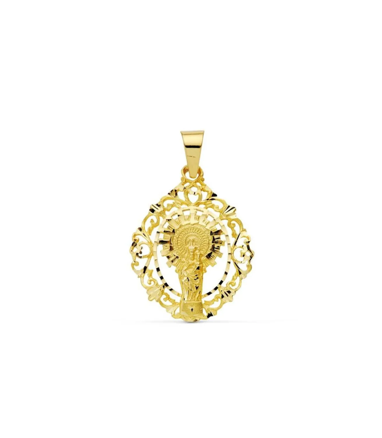 Medalla Calada Virgen Del Pilar 18 Ktes 35Mm<Alda Joyeros Outlet