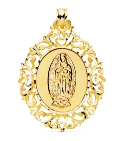 Medalla Cerco Virgen De Guadalupe Mexico 18K 50Mm<Alda Joyeros Flash Sale