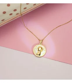 Medalla Comunion Nacar Oro 18K Virgen Niña<Alda Joyeros Hot