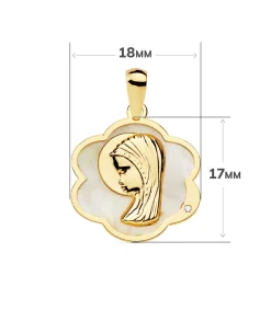 Medalla Comunion Oro 18K Virgen Niña Nacar Flor<Alda Joyeros Clearance