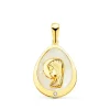 Medalla Comunion Oro 18K Virgen Niña Nacar Lagrima<Alda Joyeros Fashion