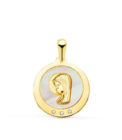 Medalla Comunion Oro 18K Virgen Niña Nacar<Alda Joyeros Fashion