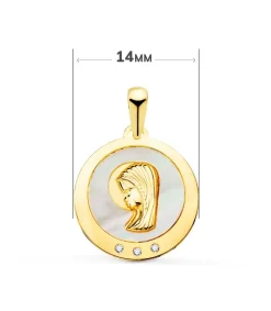 Medalla Comunion Oro 18K Virgen Niña Nacar<Alda Joyeros Fashion
