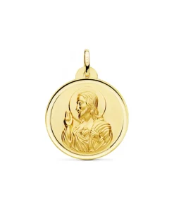 Medalla Corazon De Jesus Oro 18K 26 Mm Bisel<Alda Joyeros New