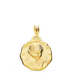 Medalla Dulce Nino De La Flor Oro 18K 17Mm<Alda Joyeros Discount