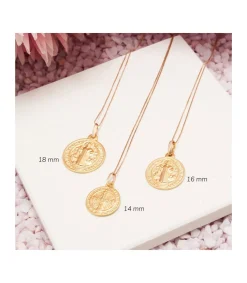 Medalla Escapulario San Benito Monje Oro 18K 14Mm<Alda Joyeros Store