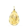 Medalla Gota Virgen Niña Tallada Oro 18K 19 Mm<Alda Joyeros Hot