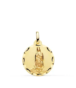 Medalla 18K Virgen Guadalupe Mexico 18Mm Tallada<Alda Joyeros Online
