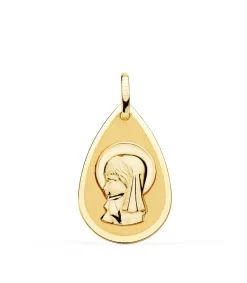 Medalla 18K Virgen Niña Gota Brillo 19Mm<Alda Joyeros Cheap